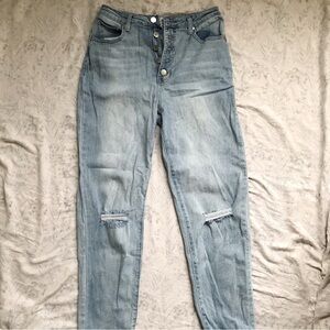 Abound Womens Ripped Blue Skinny Leg Jeans, Size 28